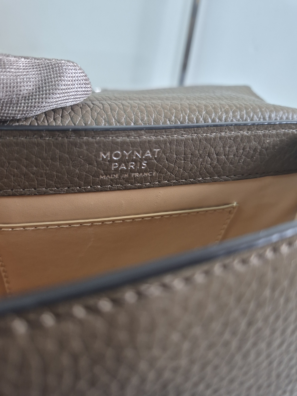 Moyna Taupe Structured Leather Top-Handle Bag with Removable Strap - Picture 12 of 16